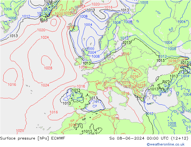 pression de l'air ECMWF sam 08.06.2024 00 UTC