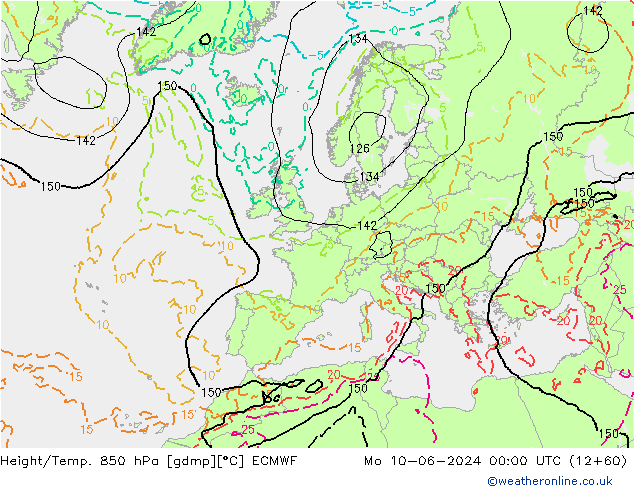 Z500/Rain (+SLP)/Z850 ECMWF Seg 10.06.2024 00 UTC