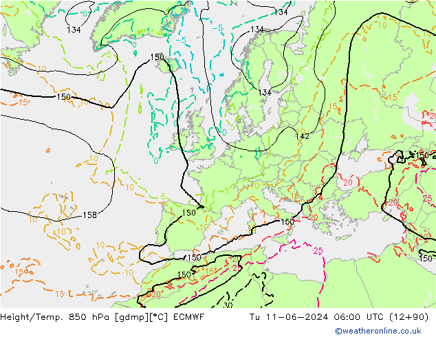 Z500/Rain (+SLP)/Z850 ECMWF  11.06.2024 06 UTC