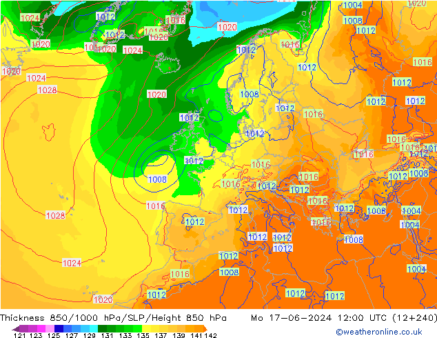 Thck 850-1000 hPa ECMWF Seg 17.06.2024 12 UTC