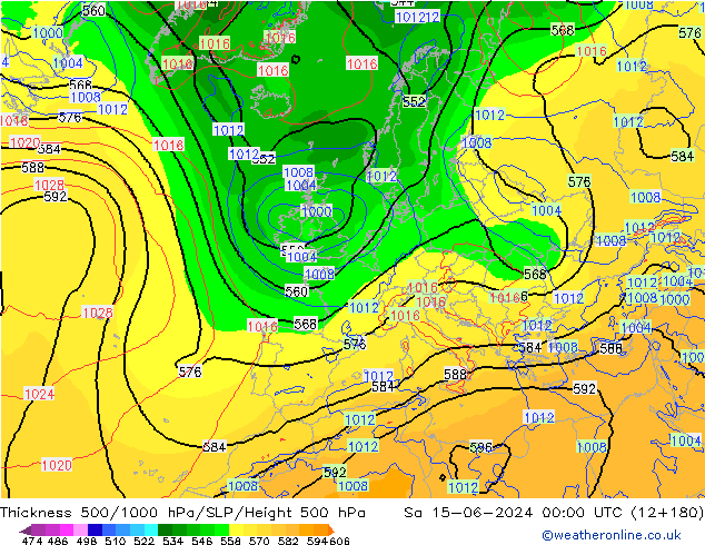 Thck 500-1000hPa ECMWF Sáb 15.06.2024 00 UTC