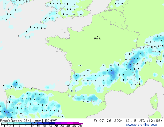 Z500/Rain (+SLP)/Z850 ECMWF Pá 07.06.2024 18 UTC