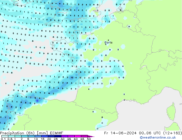 Z500/Rain (+SLP)/Z850 ECMWF Fr 14.06.2024 06 UTC