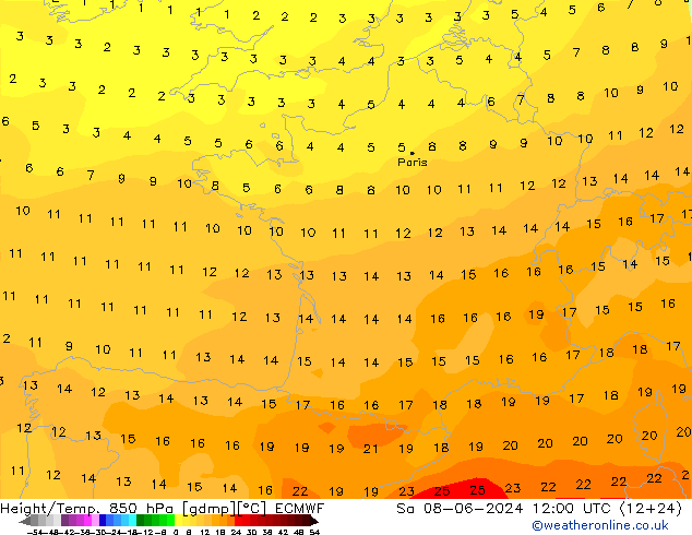 Z500/Rain (+SLP)/Z850 ECMWF sam 08.06.2024 12 UTC