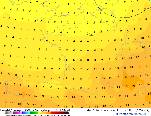 Z500/Rain (+SLP)/Z850 ECMWF Mo 10.06.2024 18 UTC