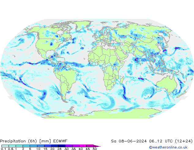 Z500/Rain (+SLP)/Z850 ECMWF  08.06.2024 12 UTC