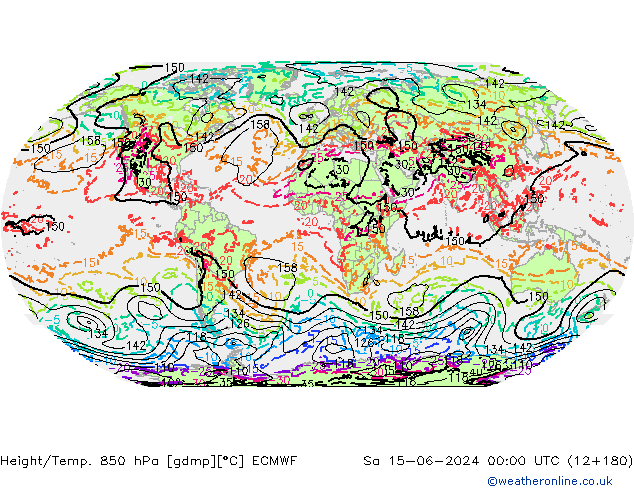 Z500/Rain (+SLP)/Z850 ECMWF sam 15.06.2024 00 UTC