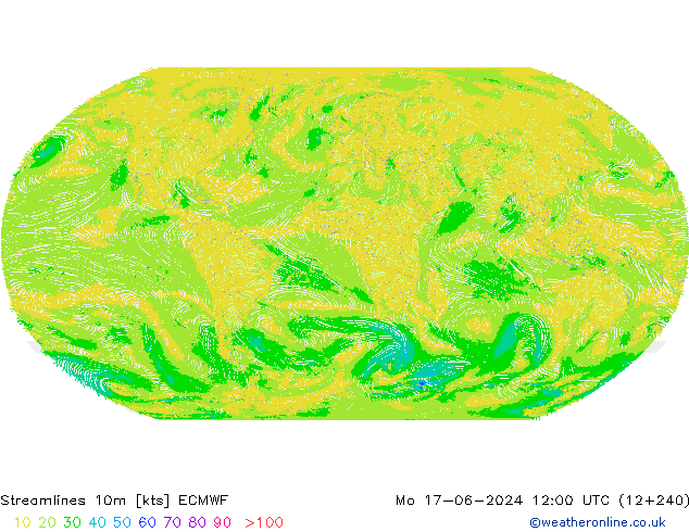 Stroomlijn 10m ECMWF ma 17.06.2024 12 UTC