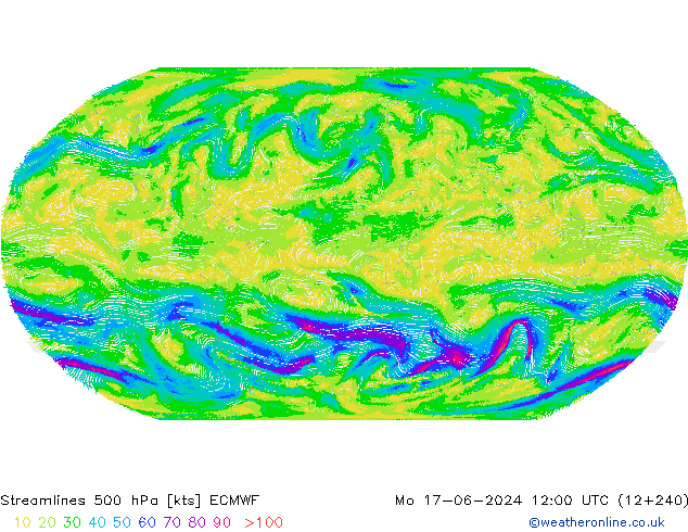 Streamlines 500 hPa ECMWF Mo 17.06.2024 12 UTC