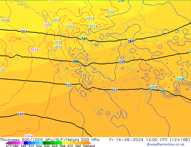 Thck 500-1000hPa ECMWF  14.06.2024 12 UTC