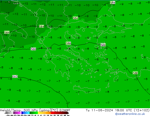 Z500/Rain (+SLP)/Z850 ECMWF mar 11.06.2024 18 UTC