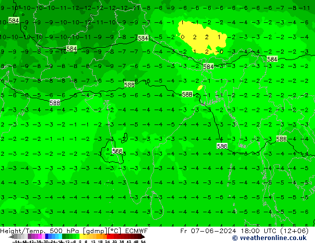 Z500/Rain (+SLP)/Z850 ECMWF Sex 07.06.2024 18 UTC