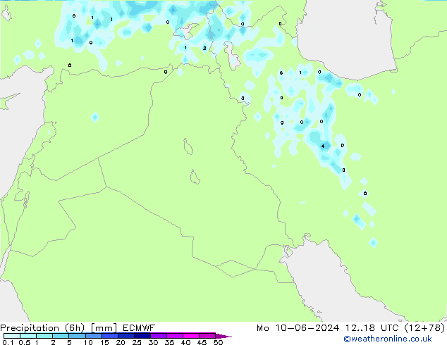 Yağış (6h) ECMWF Pzt 10.06.2024 18 UTC