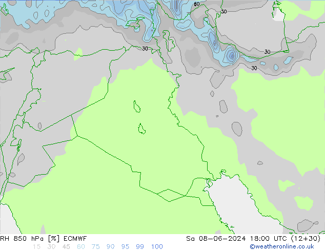 RV 850 hPa ECMWF za 08.06.2024 18 UTC