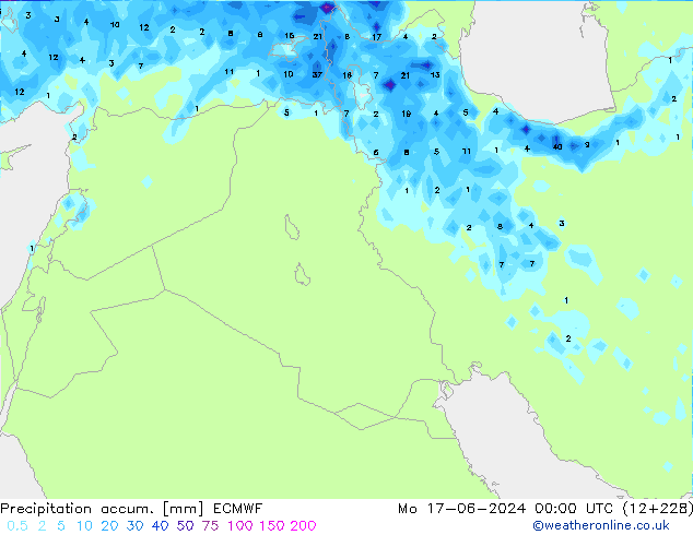 Precipitation accum. ECMWF Po 17.06.2024 00 UTC