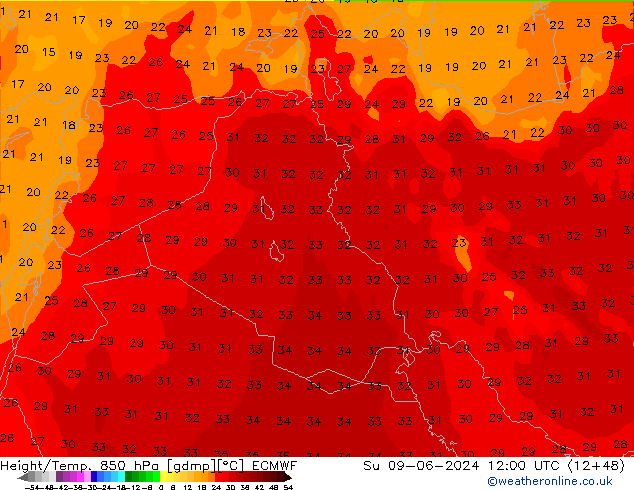 Z500/Rain (+SLP)/Z850 ECMWF  09.06.2024 12 UTC