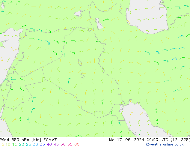 Wind 850 hPa ECMWF Po 17.06.2024 00 UTC