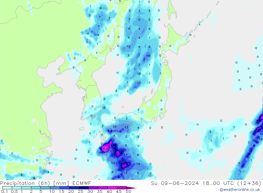 Z500/Rain (+SLP)/Z850 ECMWF nie. 09.06.2024 00 UTC