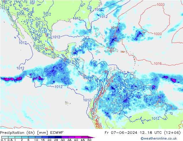 Z500/Yağmur (+YB)/Z850 ECMWF Cu 07.06.2024 18 UTC