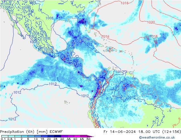 Z500/Rain (+SLP)/Z850 ECMWF Fr 14.06.2024 00 UTC