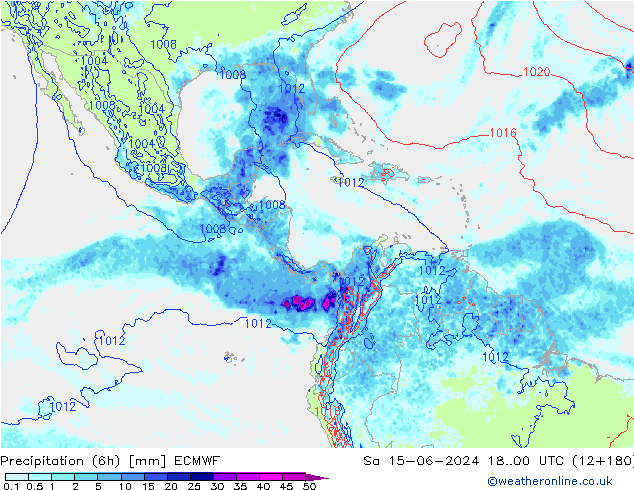 Z500/Regen(+SLP)/Z850 ECMWF za 15.06.2024 00 UTC