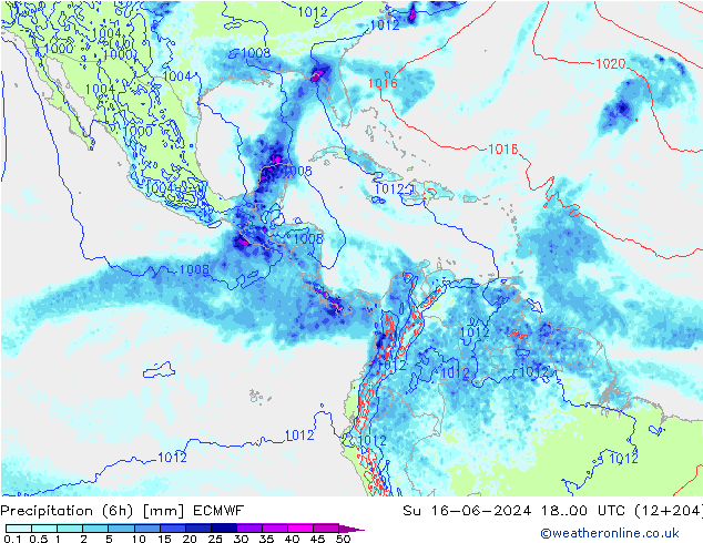 Z500/Rain (+SLP)/Z850 ECMWF Dom 16.06.2024 00 UTC