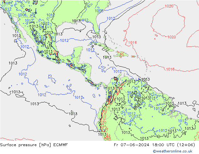 Surface pressure ECMWF Fr 07.06.2024 18 UTC