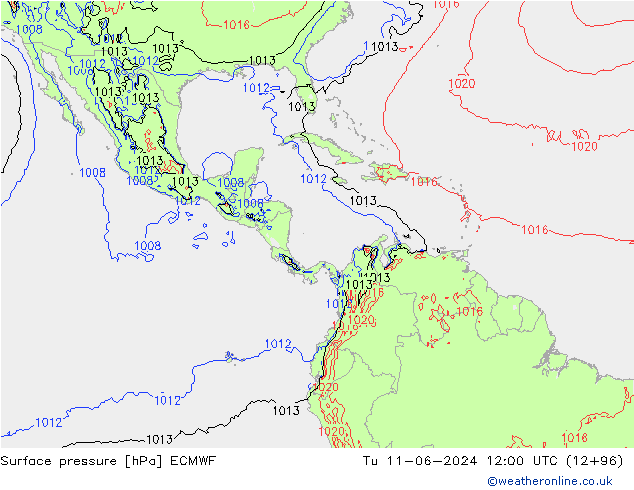 Luchtdruk (Grond) ECMWF di 11.06.2024 12 UTC