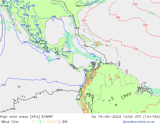 Windvelden ECMWF za 15.06.2024 12 UTC