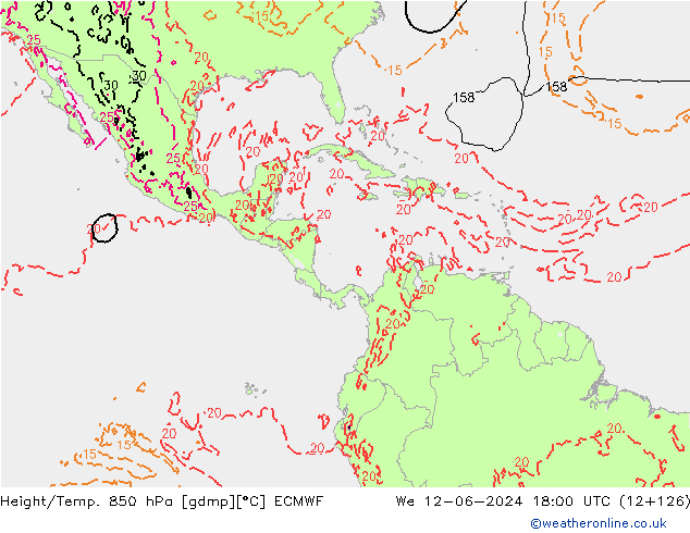Z500/Rain (+SLP)/Z850 ECMWF We 12.06.2024 18 UTC