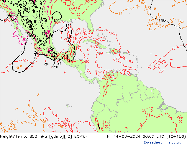 Z500/Rain (+SLP)/Z850 ECMWF Fr 14.06.2024 00 UTC