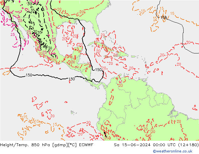 Z500/Rain (+SLP)/Z850 ECMWF sáb 15.06.2024 00 UTC