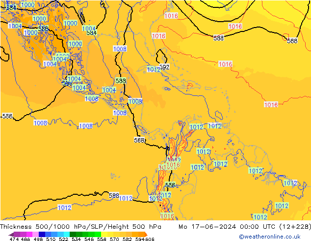 500-1000 hPa Kalınlığı ECMWF Pzt 17.06.2024 00 UTC