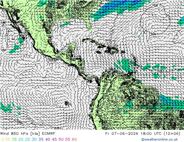 Wind 850 hPa ECMWF Fr 07.06.2024 18 UTC