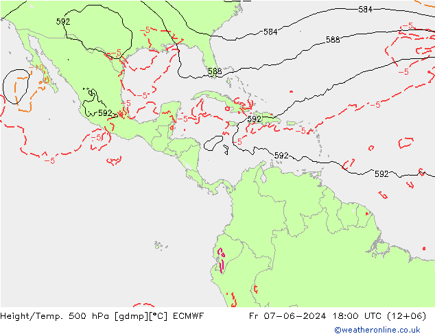 Z500/Yağmur (+YB)/Z850 ECMWF Cu 07.06.2024 18 UTC