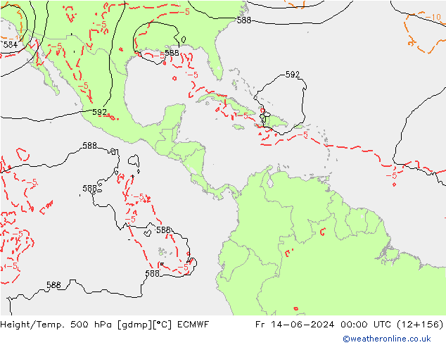 Z500/Rain (+SLP)/Z850 ECMWF Fr 14.06.2024 00 UTC