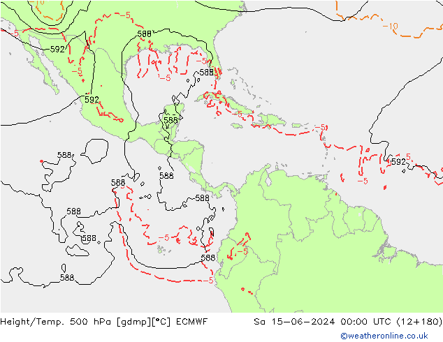 Z500/Regen(+SLP)/Z850 ECMWF za 15.06.2024 00 UTC