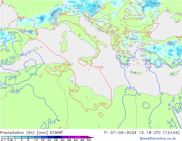 Z500/Rain (+SLP)/Z850 ECMWF Pá 07.06.2024 18 UTC