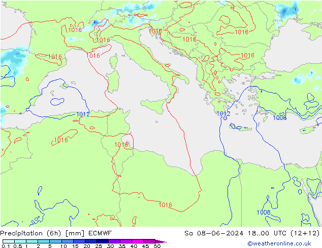 Z500/Rain (+SLP)/Z850 ECMWF sab 08.06.2024 00 UTC