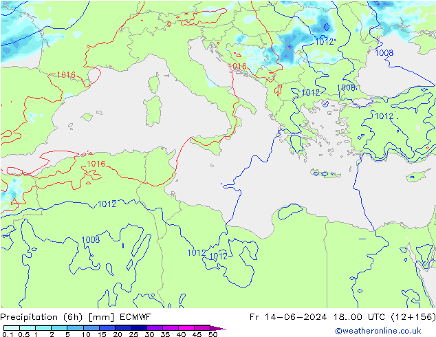 Z500/Regen(+SLP)/Z850 ECMWF vr 14.06.2024 00 UTC