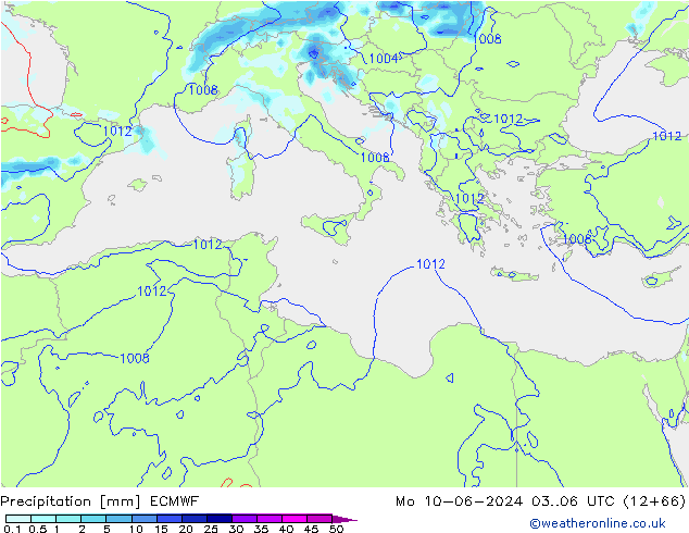 Precipitation ECMWF Mo 10.06.2024 06 UTC