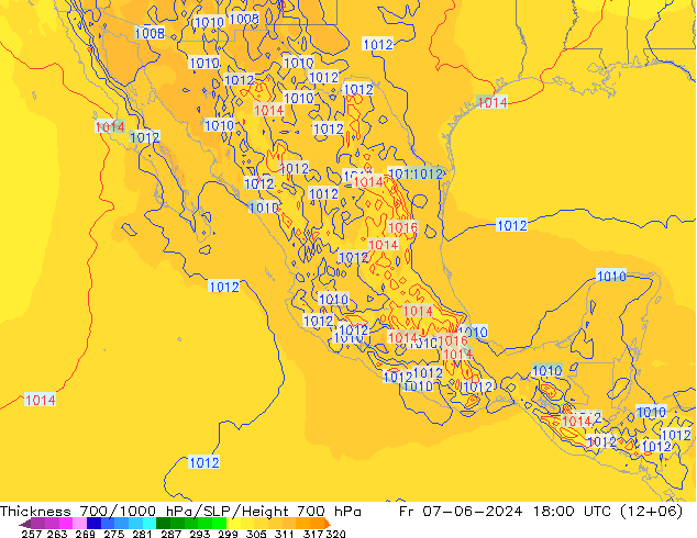 Thck 700-1000 hPa ECMWF ven 07.06.2024 18 UTC