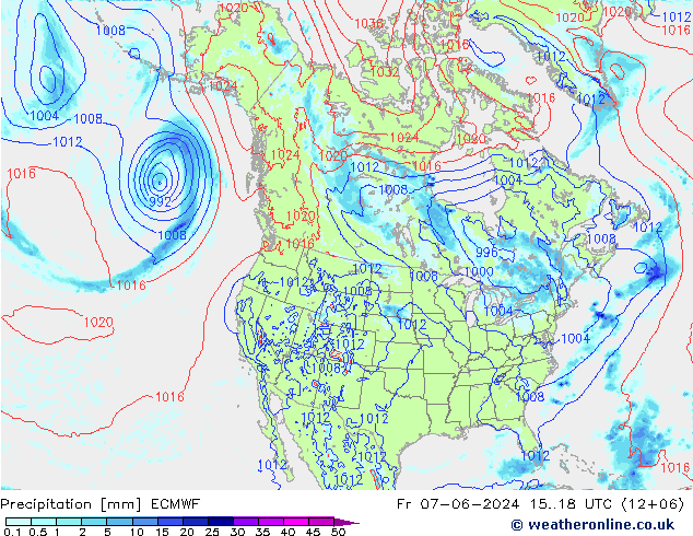 Yağış ECMWF Cu 07.06.2024 18 UTC