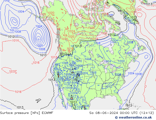 Yer basıncı ECMWF Cts 08.06.2024 00 UTC