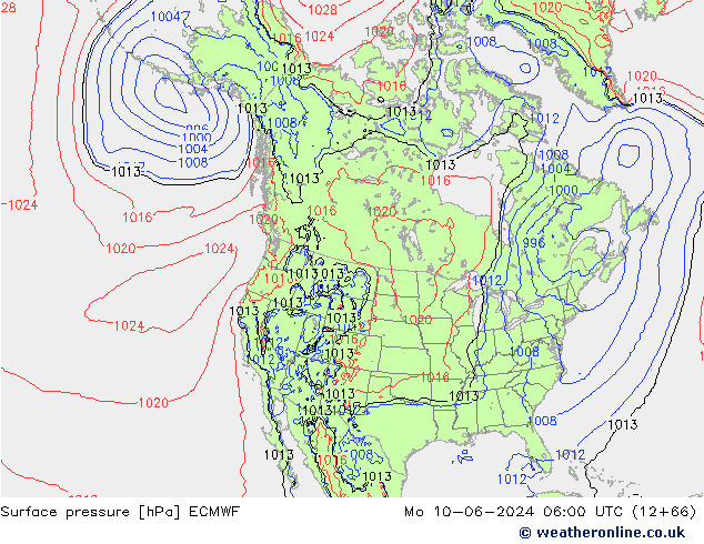 pression de l'air ECMWF lun 10.06.2024 06 UTC