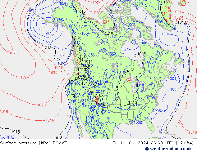 Pressione al suolo ECMWF mar 11.06.2024 00 UTC