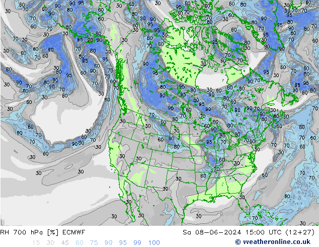 RH 700 hPa ECMWF So 08.06.2024 15 UTC