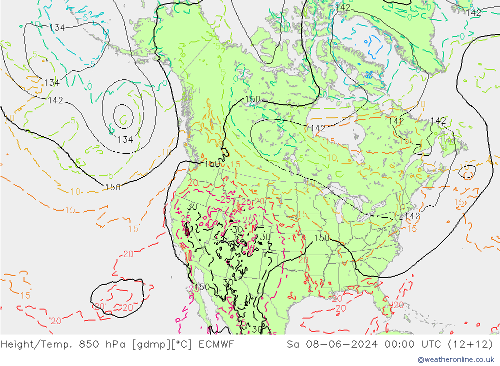 Z500/Rain (+SLP)/Z850 ECMWF So 08.06.2024 00 UTC