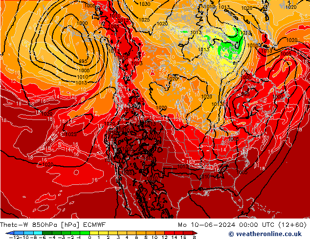 Theta-W 850hPa ECMWF Seg 10.06.2024 00 UTC