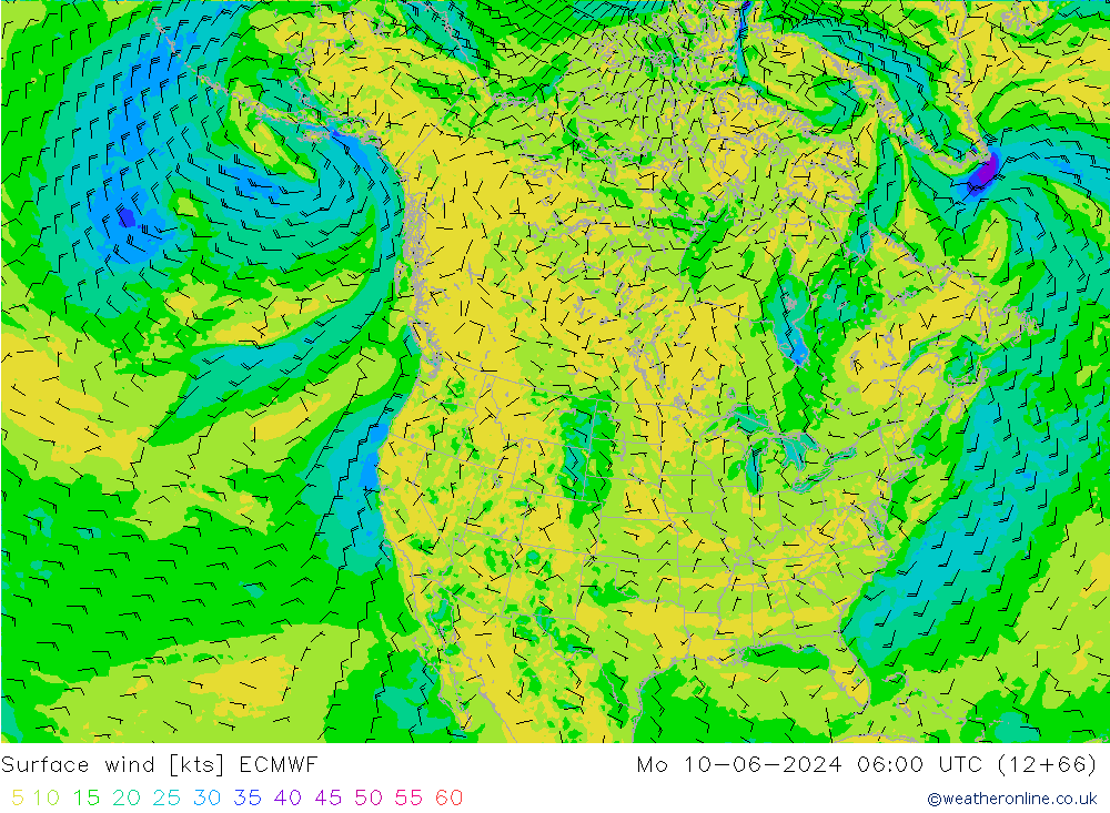 Vento 10 m ECMWF Seg 10.06.2024 06 UTC